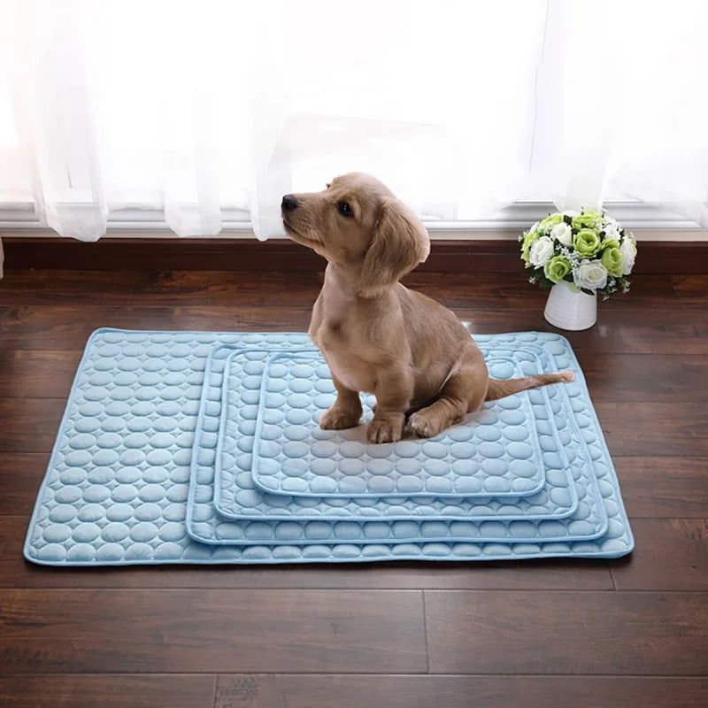 Dog Mat Cooling Summer Pad Mat For Dogs Cat Blanket Sofa Breathable Pet Dog Bed Summer Washable For Small Medium Large Dogs Car
