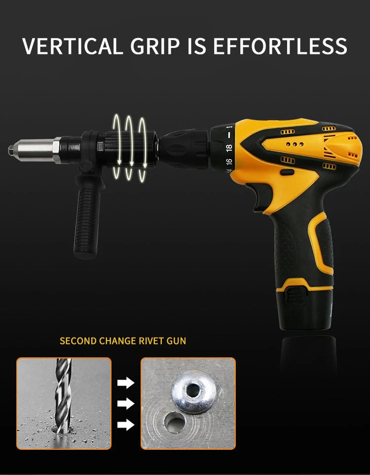 Professional Electric Rivet Nut Gun Machine Core Pull Accessories Cordless Riveting Gun Drill Adapter  Insert Nut Tools