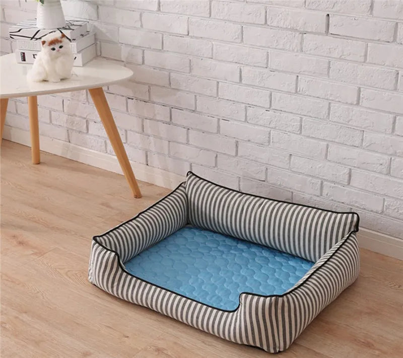Dog Mat Cooling Summer Pad Mat For Dogs Cat Blanket Sofa Breathable Pet Dog Bed Summer Washable For Small Medium Large Dogs Car