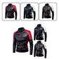 Men's Winter Pu Jacket Motorcycle Waterproof Cool Contrast Colors Classic Biker Leather Jacket Aviator Motor Autumn Coat