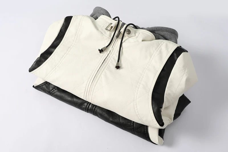 Autumn Winter Bomber Leather Jacket Men Scorpion Embroidery Hooded Jacket PU Leather Motorcycle Mens Ryan Gosling Drive Jacket