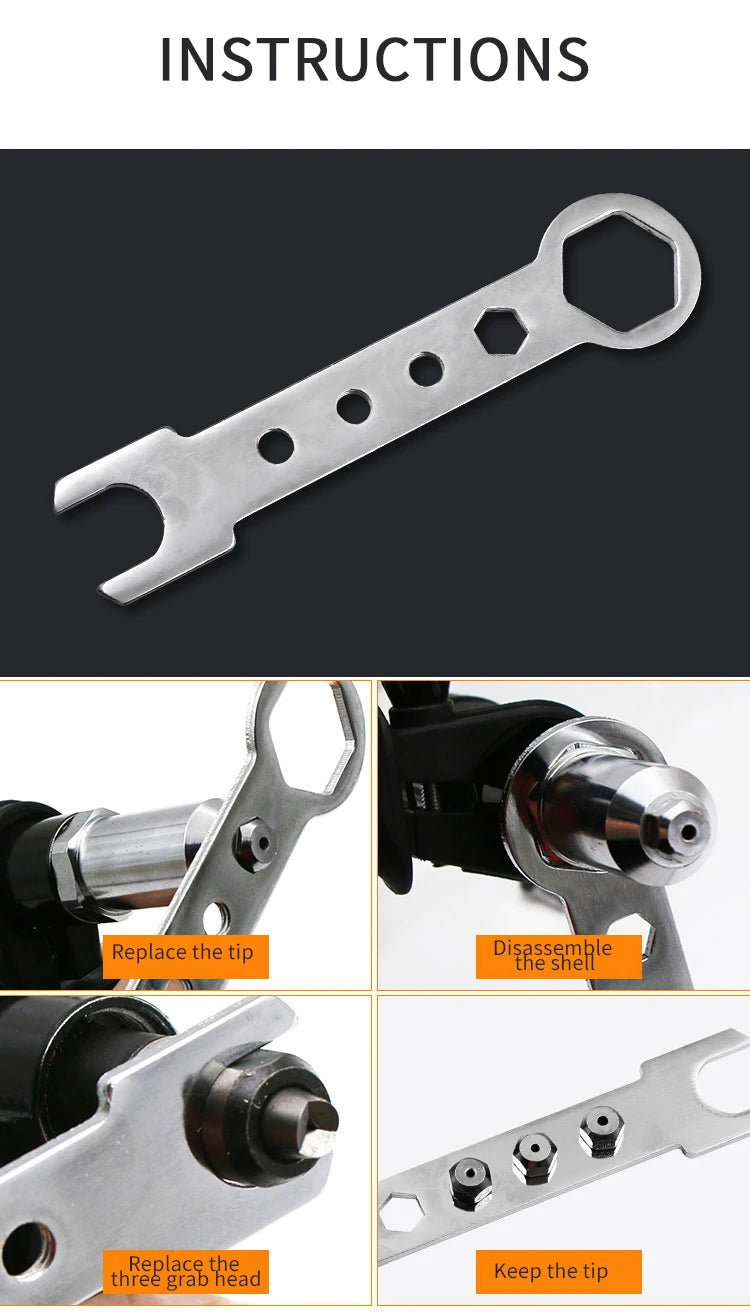 Professional Electric Rivet Nut Gun Machine Core Pull Accessories Cordless Riveting Gun Drill Adapter  Insert Nut Tools