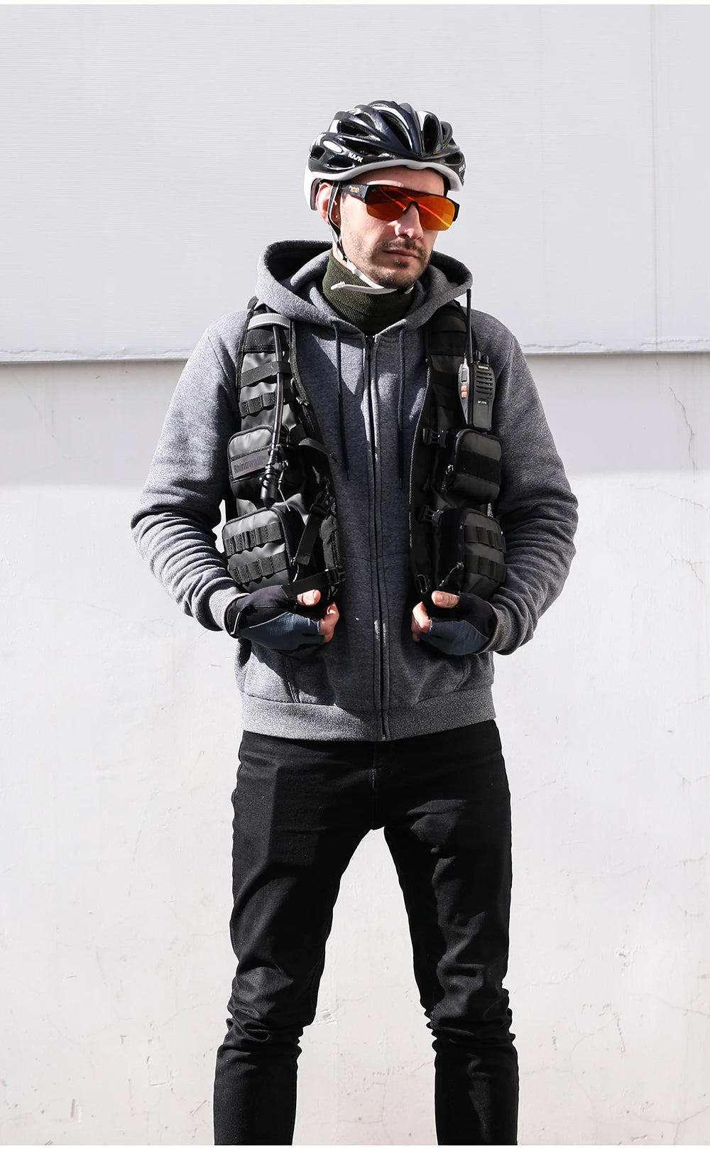 Moto Vest Mens Motorcycle Jacket Breathable Motorbike Jacket Night Work High Visibility Reflective Safety Jacket With Water Bag