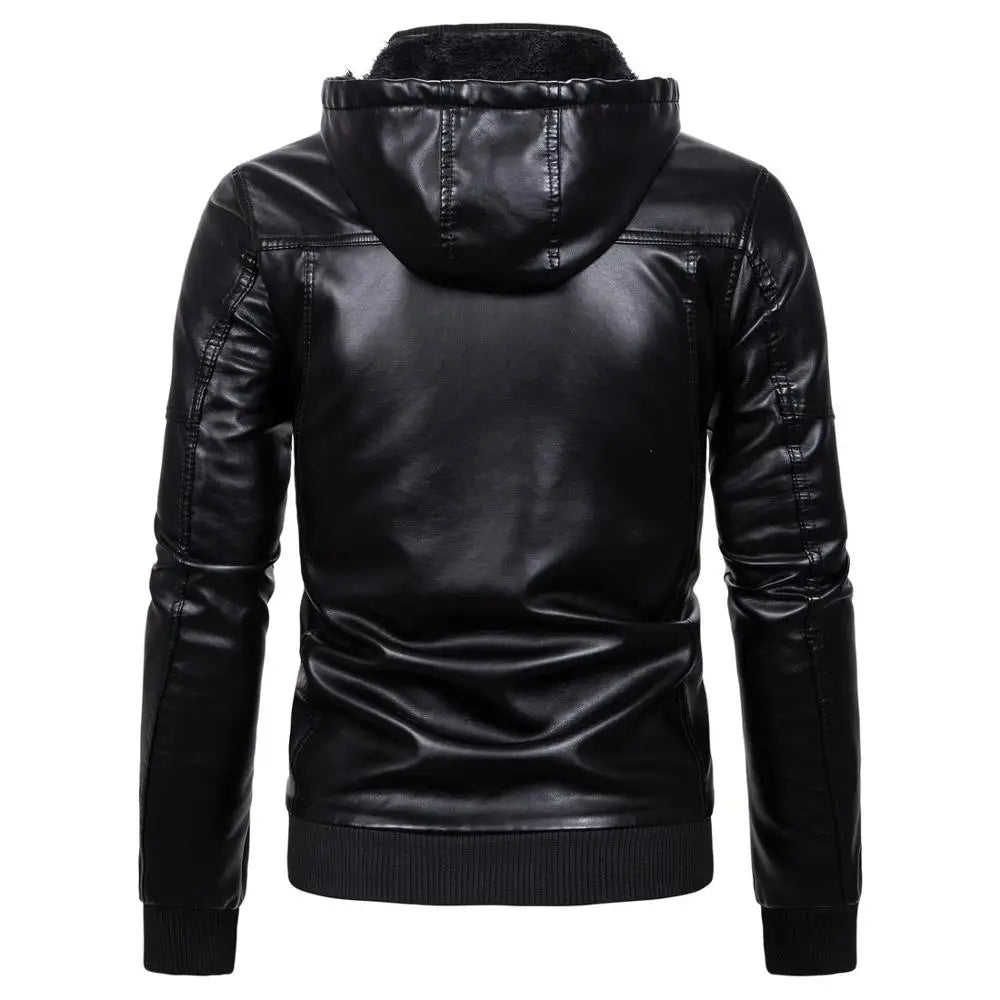 COLDKER Fashion Men's PU Leather Jacket new For Male Fitness Suede Jacket chaqueta cuero Casual Coat Clothing for man