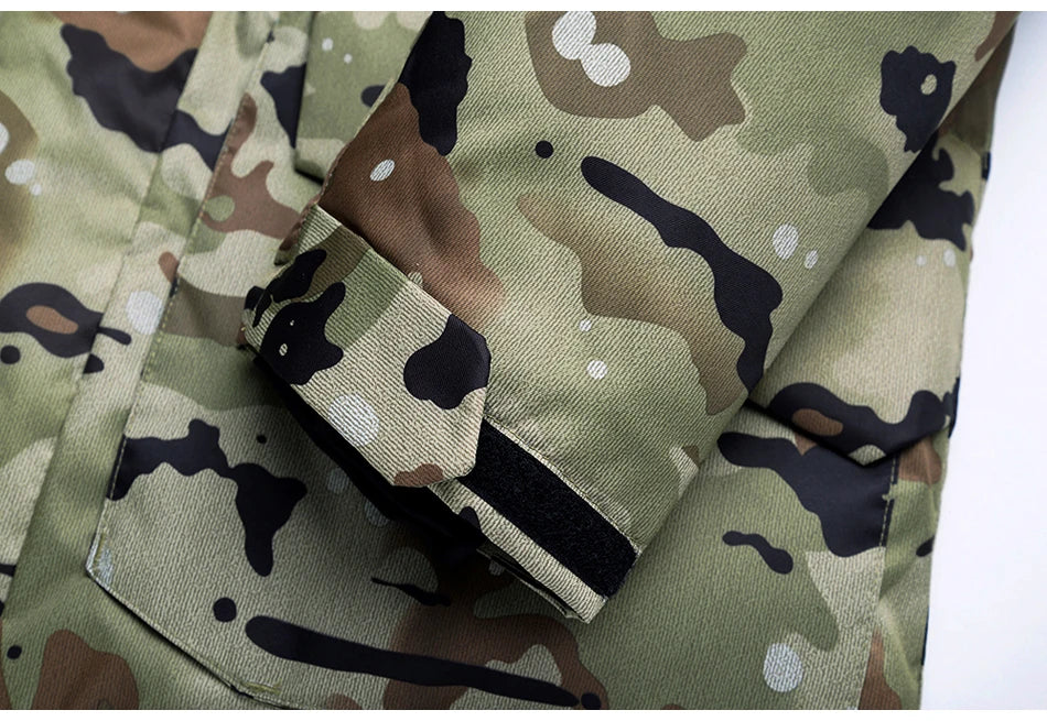 New Mens Camouflage Ski Suit Waterproof Breathable Snowboard Jacket Winter Snow Pants Suits Male Skiing and Snowboarding Sets