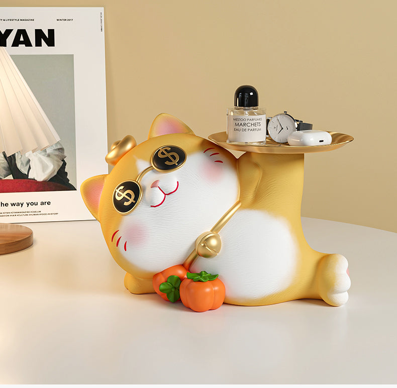 Key Storage Entrance Tray Housewarming Fortune Cat