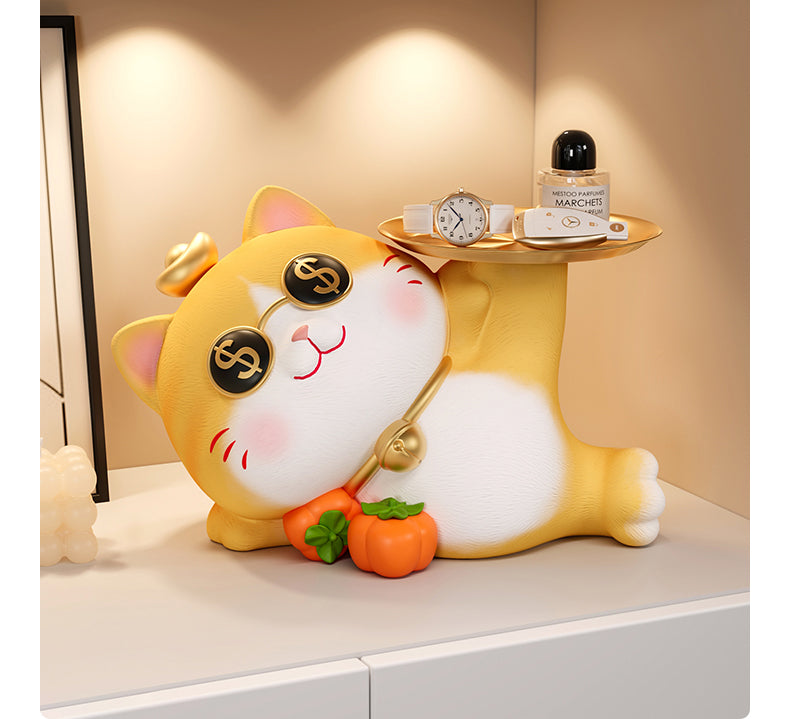 Key Storage Entrance Tray Housewarming Fortune Cat