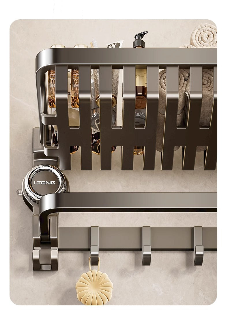 Suction Cup Towel Rack Punch-Free Toilet Bathroom Storage Rack Integrated Wall-Mounted Toilet Bath Storage Bath Towel Rack