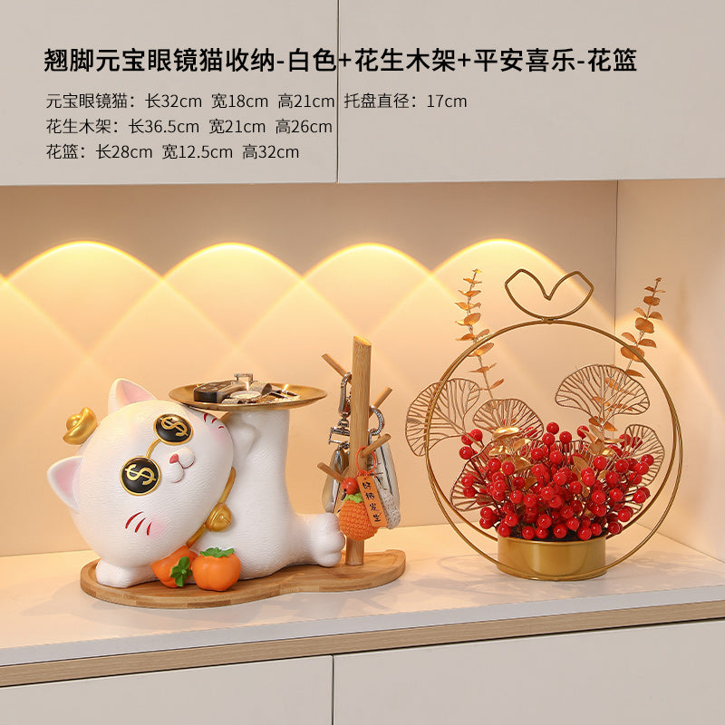 Key Storage Entrance Tray Housewarming Fortune Cat
