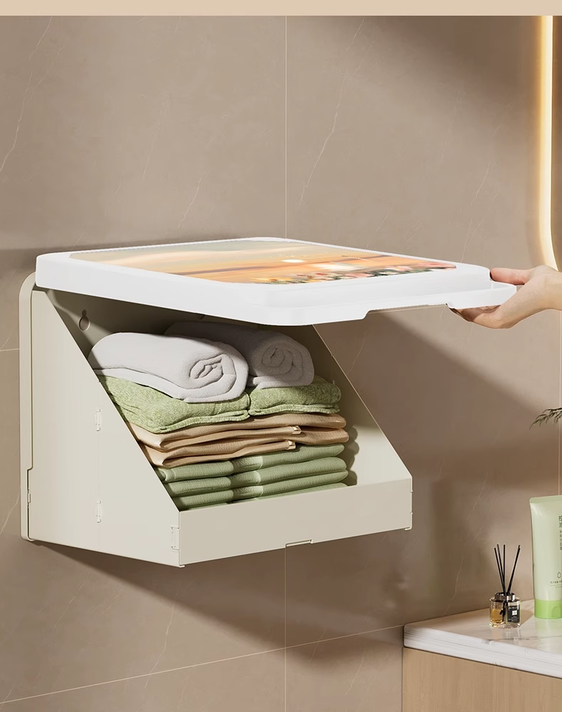Mural Storage Box Clean Clothes Foldable Cabinet Bath