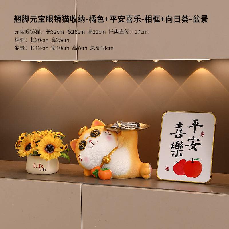 Key Storage Entrance Tray Housewarming Fortune Cat