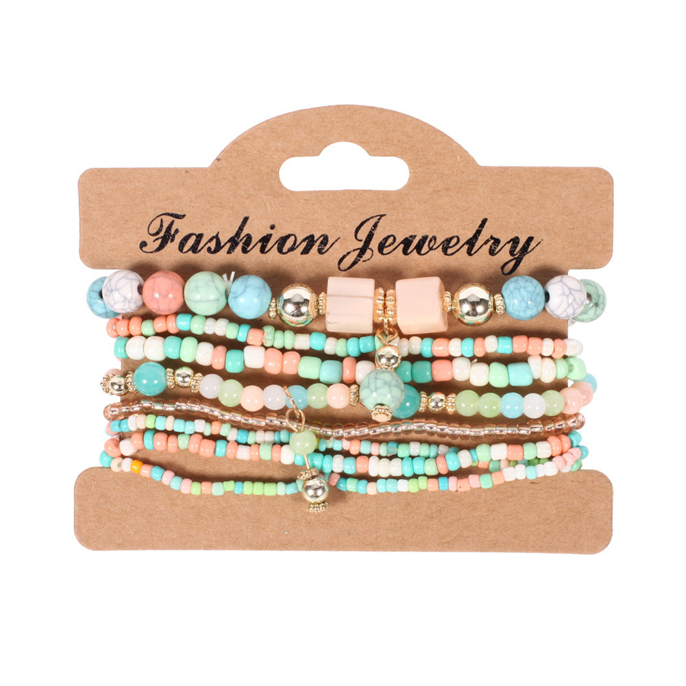 European and American-Style Women's Glasses Multi-Layer Seaside Photograph Handmade Beads