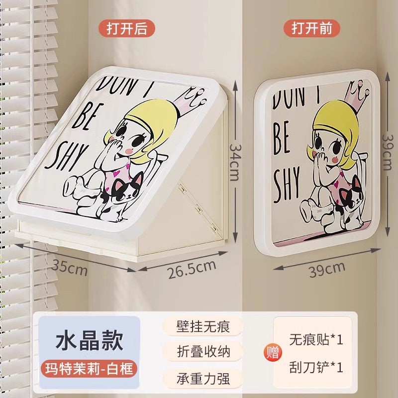 Mural Storage Box Clean Clothes Foldable Cabinet Bath