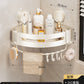 Punch-Free Bathroom Rack Bathroom Suction Cup Triangle Basket Wall Mount Bathroom Sink Corner Storage Rack