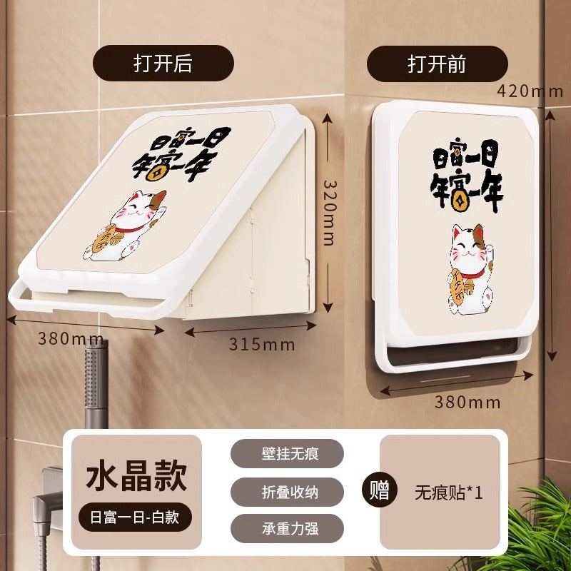 Mural Storage Box Clean Clothes Foldable Cabinet Bath