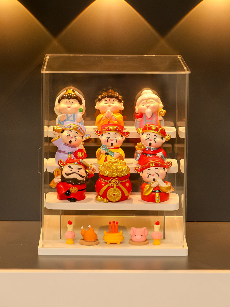 Five-Way God of Wealth All-Way Fairy Home Bookcase Entrance Decoration Decoration Household Full Set Display Stand Gift Decoration
