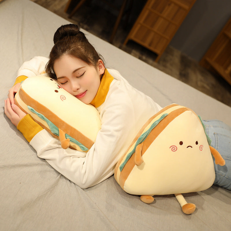 Cartoon Sandwich Pillow Bread Creative Food Nap Pillow Stylish Snack Rag Doll Cute Plush Doll