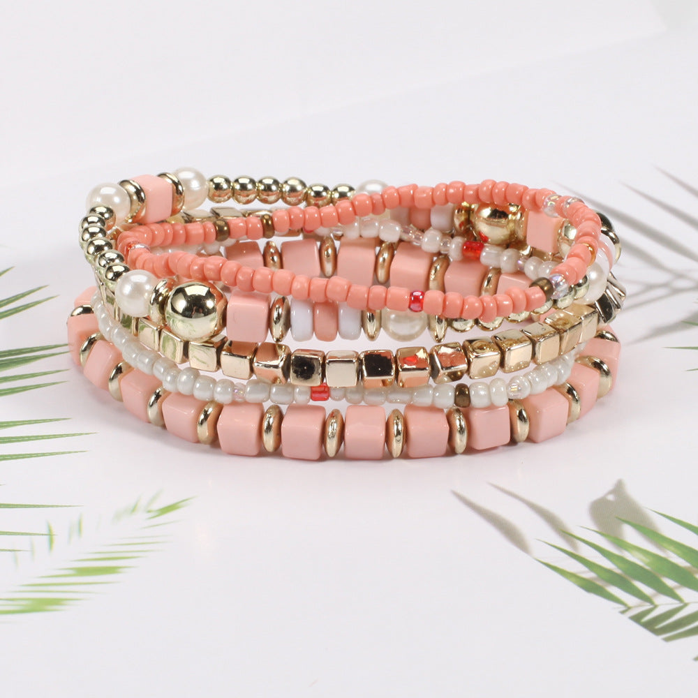 European and American-Style Women's Glasses Multi-Layer Seaside Photograph Handmade Beads