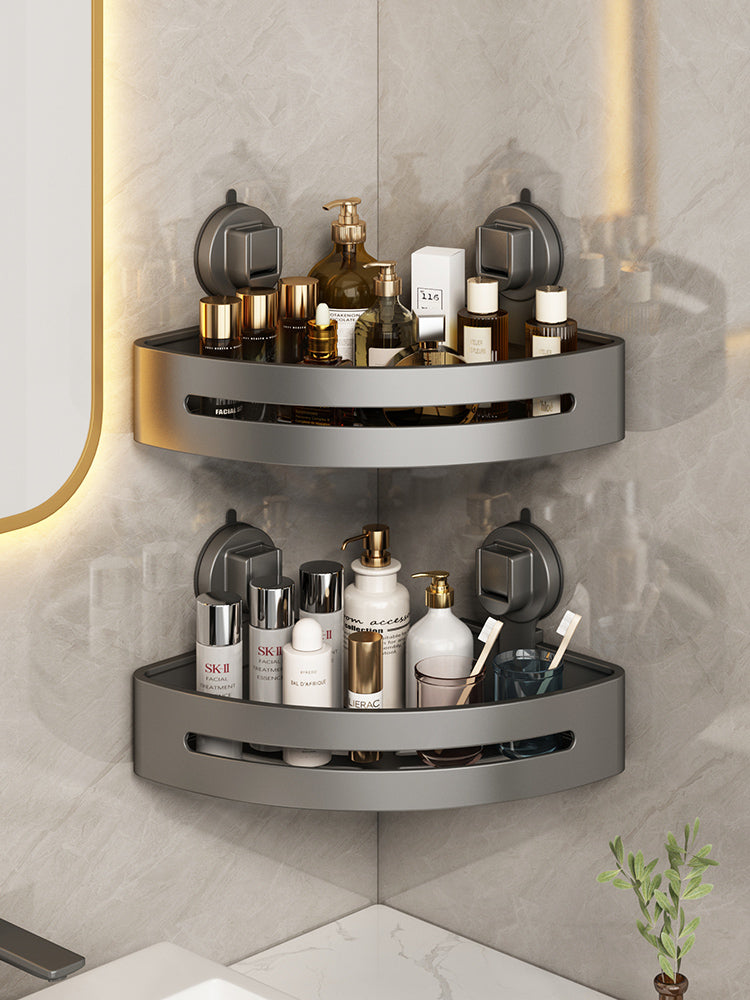 Suction Cup Punch-Free Corner Toilet Bathroom Storage Rack