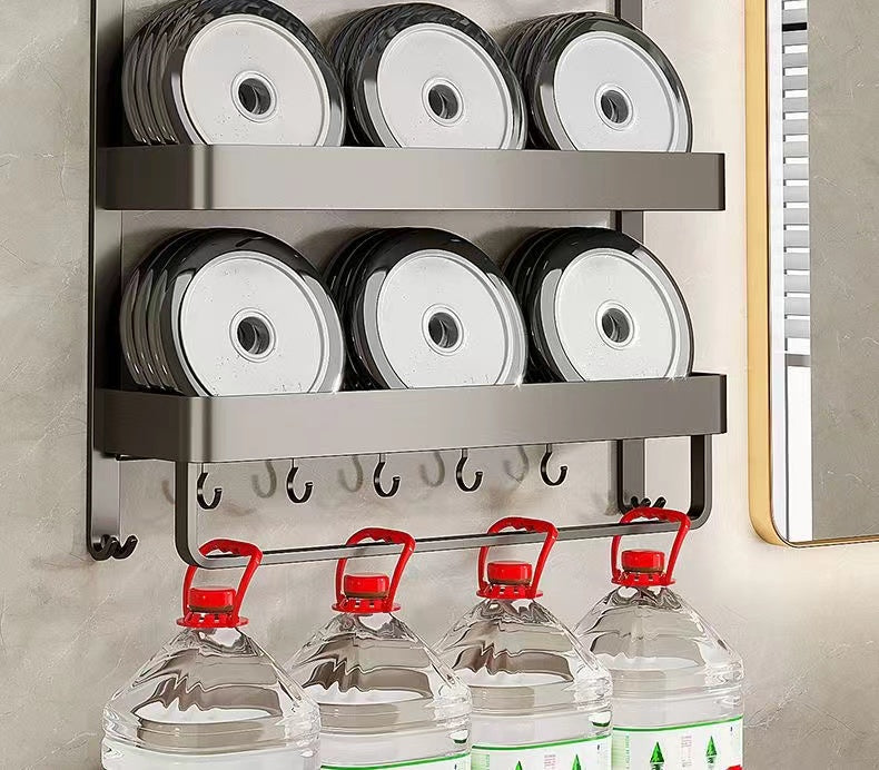 Bathroom Integrated Storage Rack Towel Rack Wall-Mounted Punch-Free Wall Bathroom Toilet Storage Washstand