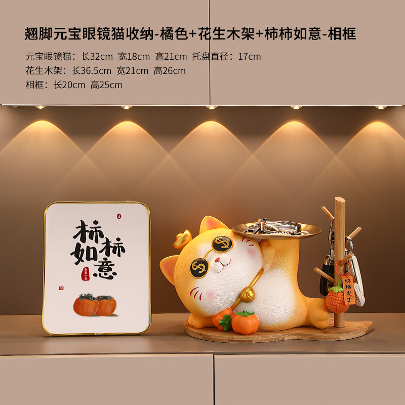 Key Storage Entrance Tray Housewarming Fortune Cat