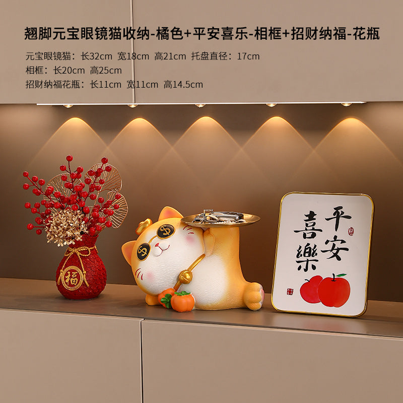 Key Storage Entrance Tray Housewarming Fortune Cat