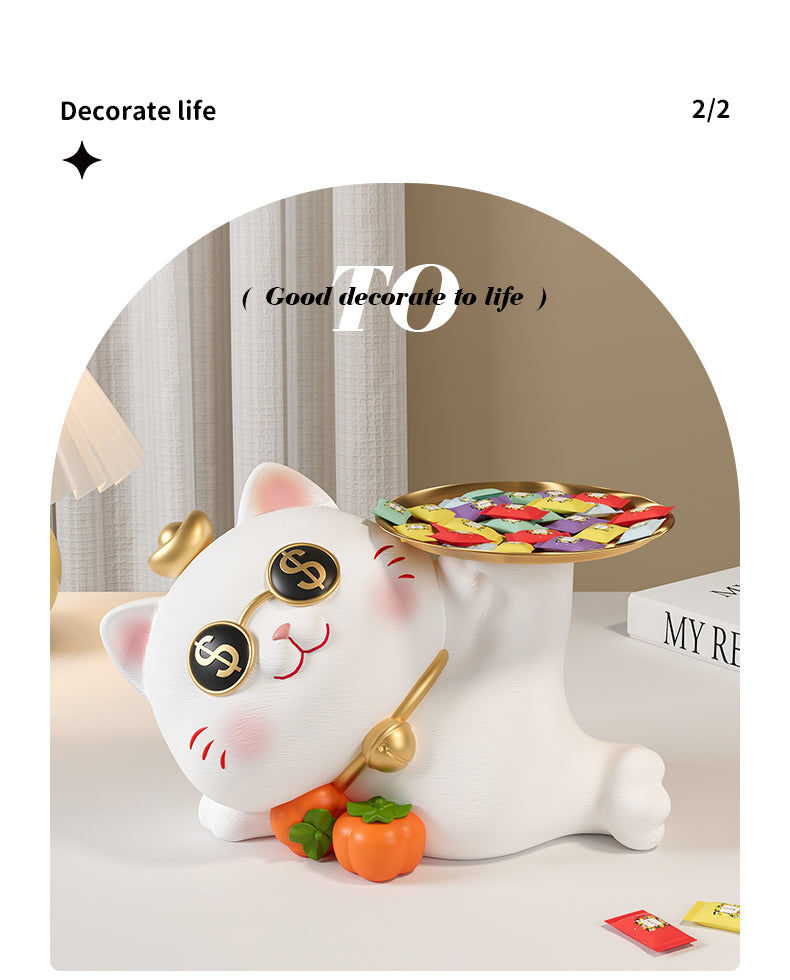 Key Storage Entrance Tray Housewarming Fortune Cat