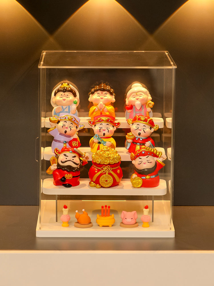 Five-Way God of Wealth All-Way Fairy Home Bookcase Entrance Decoration Decoration Household Full Set Display Stand Gift Decoration