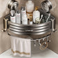 Punch-Free Bathroom Rack Bathroom Suction Cup Triangle Basket Wall Mount Bathroom Sink Corner Storage Rack