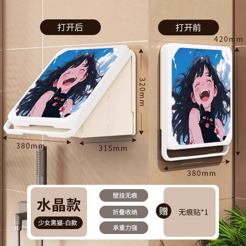 Mural Storage Box Clean Clothes Foldable Cabinet Bath