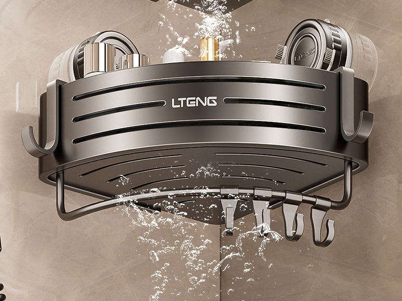 Punch-Free Bathroom Rack Bathroom Suction Cup Triangle Basket Wall Mount Bathroom Sink Corner Storage Rack