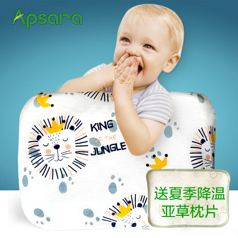 Baby Hair-Styling Latex Pillow 0-1 Years Old Four Seasons Breathable Correcting Deformational Head Thailand Latex Newborn Baby Pillow