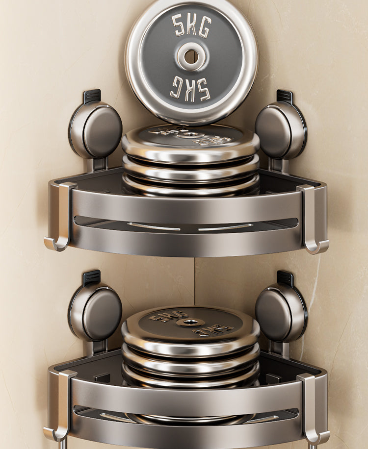 Wall-Mounted Wash Basin Toilet Triangle Basket Shelf Suction Cup