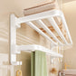 White Bathroom Wall-Mounted Toilet Towel Rack