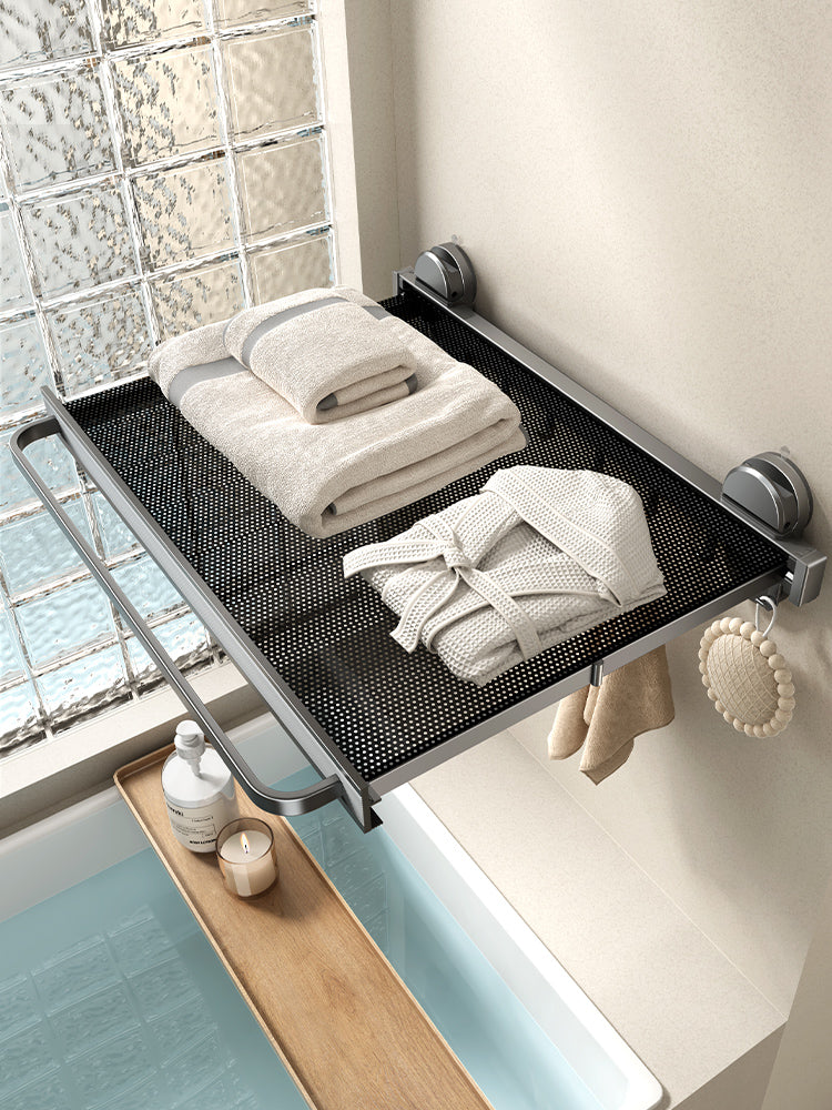 Retractable Bath Towel Rack Clothes Toilet Punch-Free Suction Cup