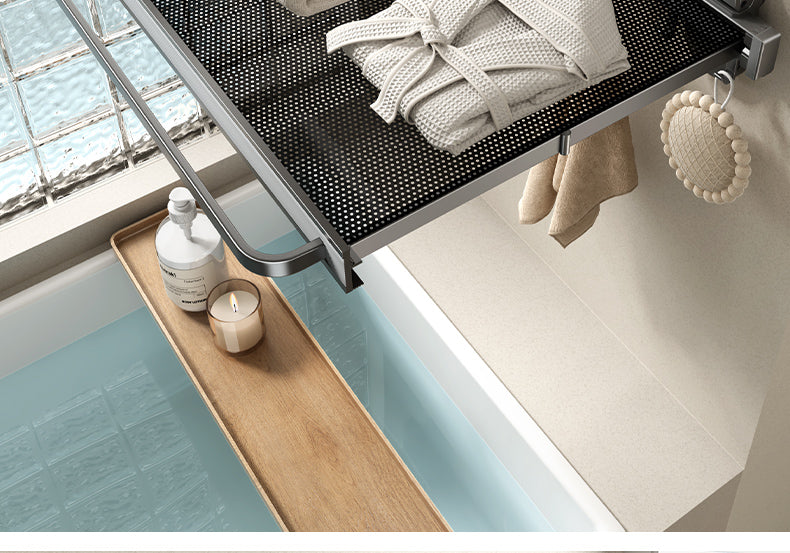 Retractable Bath Towel Rack Clothes Toilet Punch-Free Suction Cup