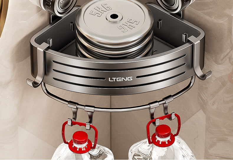 Punch-Free Bathroom Rack Bathroom Suction Cup Triangle Basket Wall Mount Bathroom Sink Corner Storage Rack