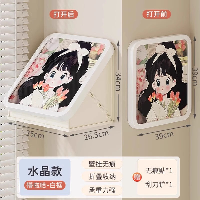 Mural Storage Box Clean Clothes Foldable Cabinet Bath