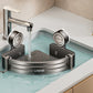 Punch-Free Bathroom Rack Bathroom Suction Cup Triangle Basket Wall Mount Bathroom Sink Corner Storage Rack