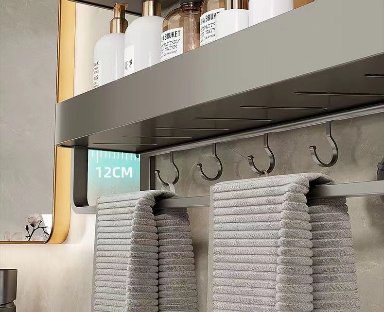 Bathroom Integrated Storage Rack Towel Rack Wall-Mounted Punch-Free Wall Bathroom Toilet Storage Washstand