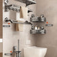 Suction Cup Towel Rack Bathroom Punch-Free Hanging Rod Bathroom Storage Rack Integrated Shower Room Toilet Storage Bath Towel Rack