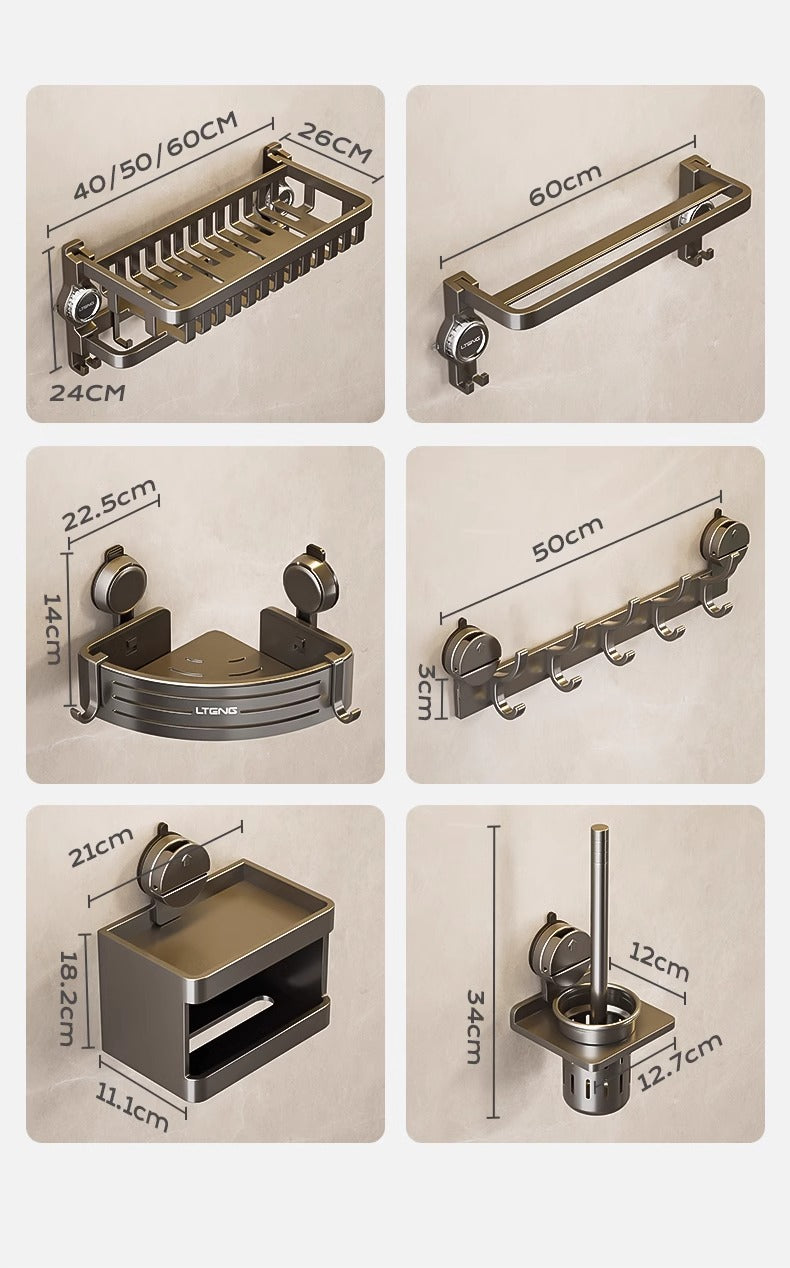 Suction Cup Towel Rack Punch-Free Toilet Bathroom Storage Rack Integrated Wall-Mounted Toilet Bath Storage Bath Towel Rack