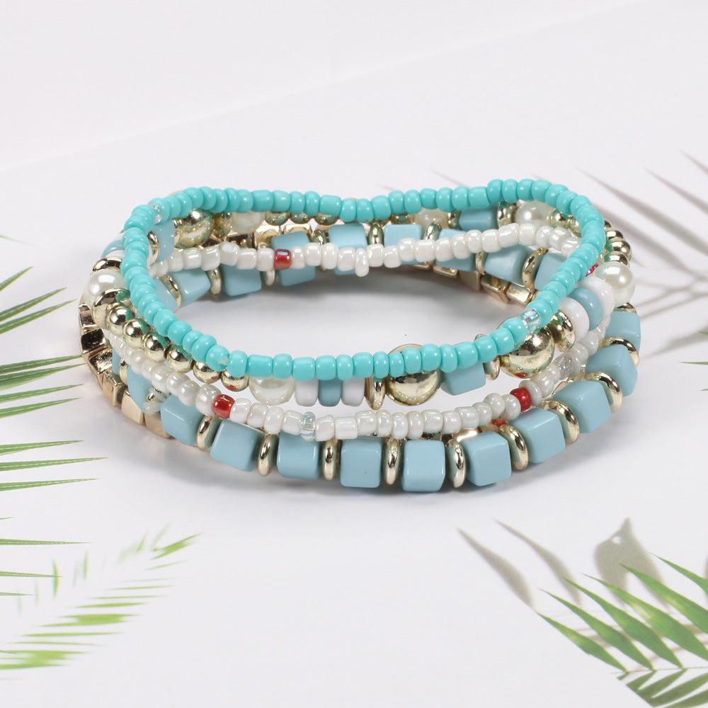 European and American-Style Women's Glasses Multi-Layer Seaside Photograph Handmade Beads