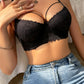 Contrasting lace push-up bras, comfortable and breathable cut-out bras, women's underwear