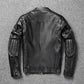 Vintage Black Brown Real Cowhide Genuine Leather Jacket Real Fur Men's Leather Jacket Bomber Men Leather Jacket Motorcycle Coat