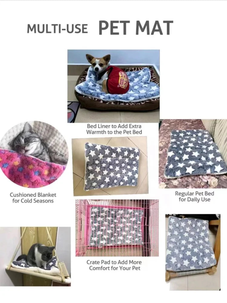 Flannel Pet Mat Dog Bed Cat Bed Thicken Sleeping Mat Dog Blanket Mat For Puppy Kitten Pet Dog Bed for Small Large Dogs Pet Rug