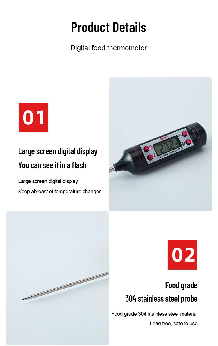 Food Baking Digital Kitchen Thermometer Electronic Probe Type Liquid Barbecue BBQ Temperature Measuring Pen