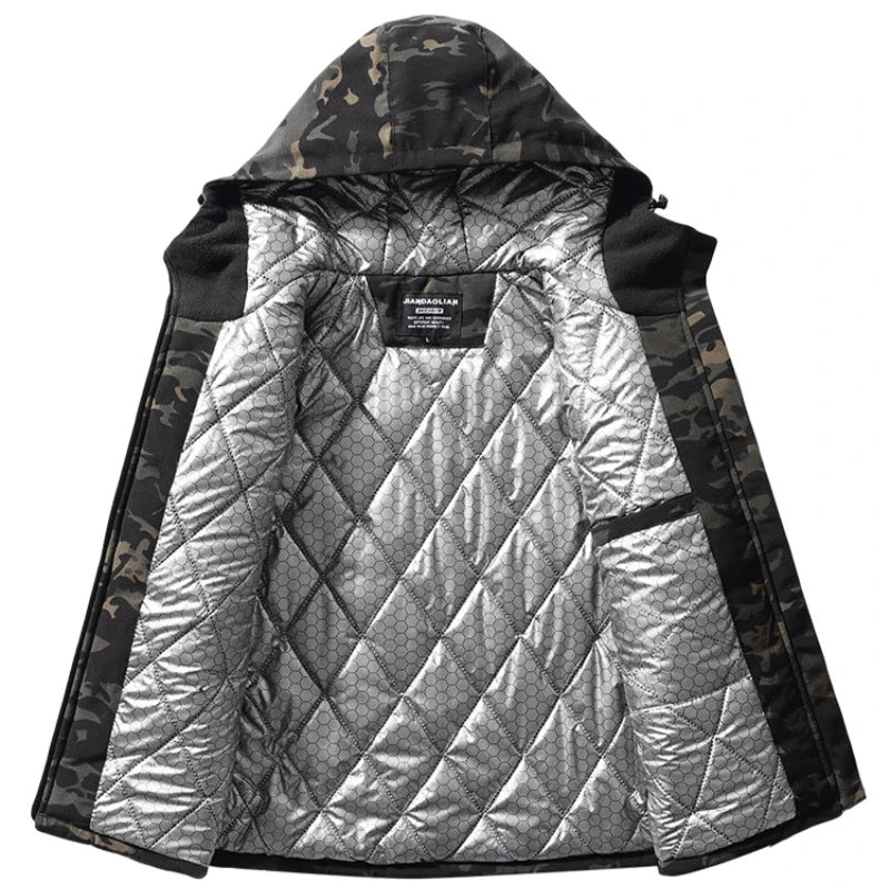Men Heating Tactical Jacket Autumn Winter Warm Hooded Cotton Coat Camouflage Padded Clothes Outdoor Thermal Hiking Sports Jacket