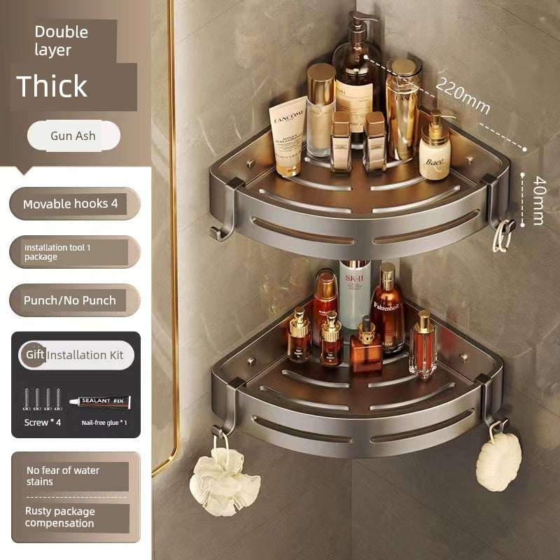 Bathroom Integrated Storage Rack Towel Rack Wall-Mounted Punch-Free Wall Bathroom Toilet Storage Washstand