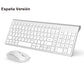 Jomaa Spain Keyboard and Mouse Set for Computer Laptop Desktop Wireless Keyboard and Mouse Comb Ergonomic Design Noiseless Click
